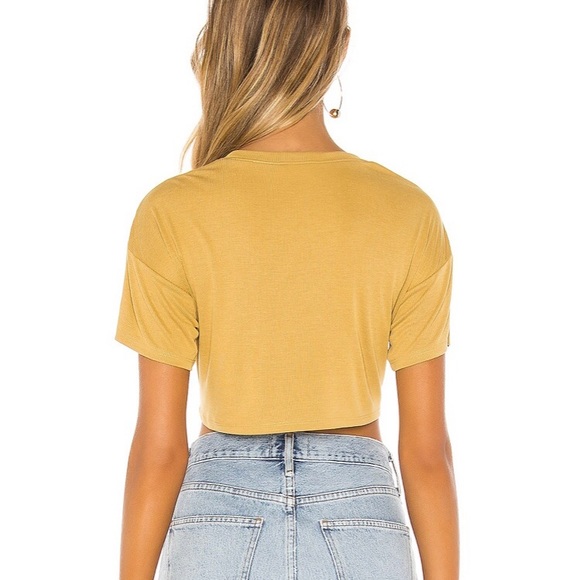 Lovers & Friends Mustard tie up T-Shirt - Picture 2 of 5